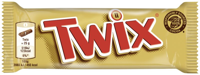 Barre Twix individuelle 50 g