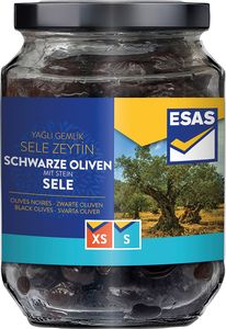 Olives noires ESAS Sele Gemlik mS XS-S 500g Verre