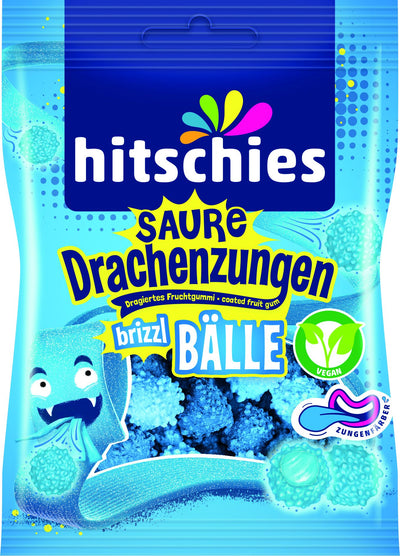 Hitschies Saure Drachenzung.brizzl Bälle blau 100g