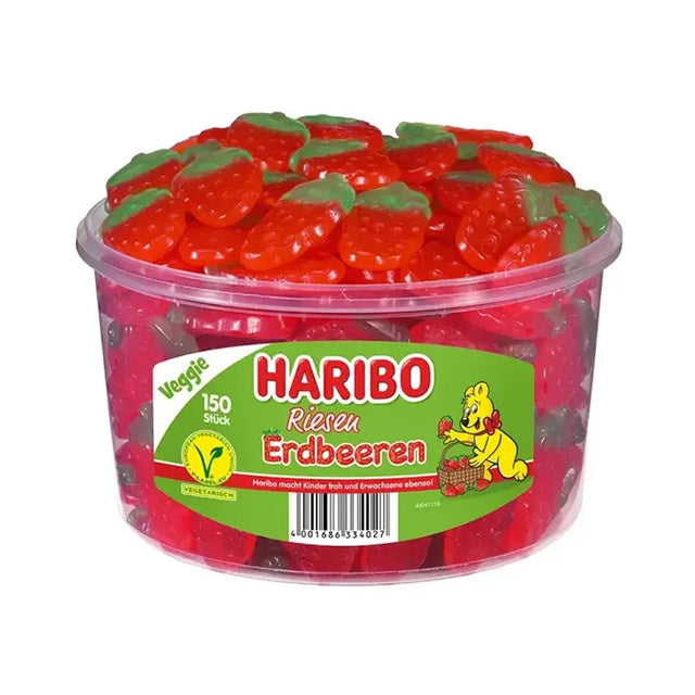 Haribo Riesen Erdbeeren 150er Dose kaufen | Veggie Fruchtgummi