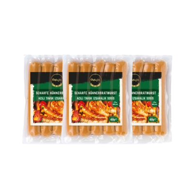 Eksioglu Sosis Scharfe Hühnerbratwurst 3x400g Bundle MHD 19.05.2026