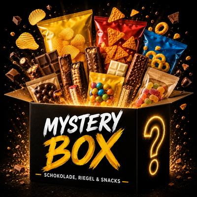 Mystery Box: Überraschungspaket mit Schokolade, Riegeln & Snacks